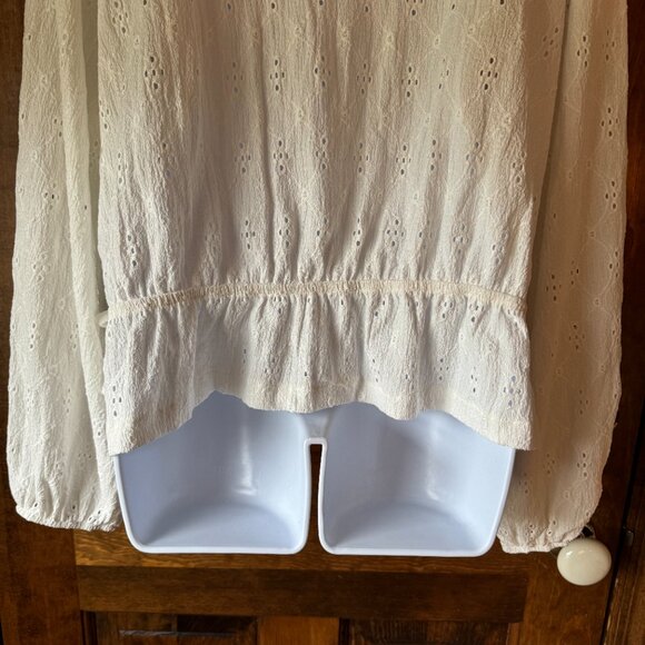 NWT H&M White Eyelet Pullover Top w/Peplum Size 2XL - Picture 11 of 12